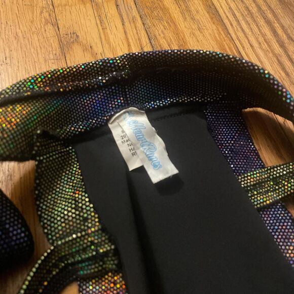 iheartraves vintage y2k lowrise oil slick holographic cutout micro shorts xl - Picture 5 of 8